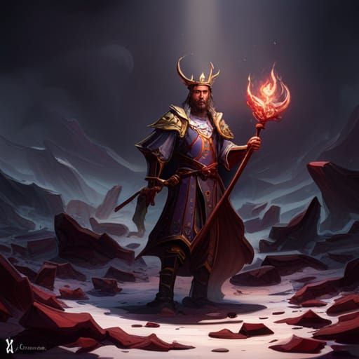 Dark Fantasy Evil King, Digital Art Masterpiece