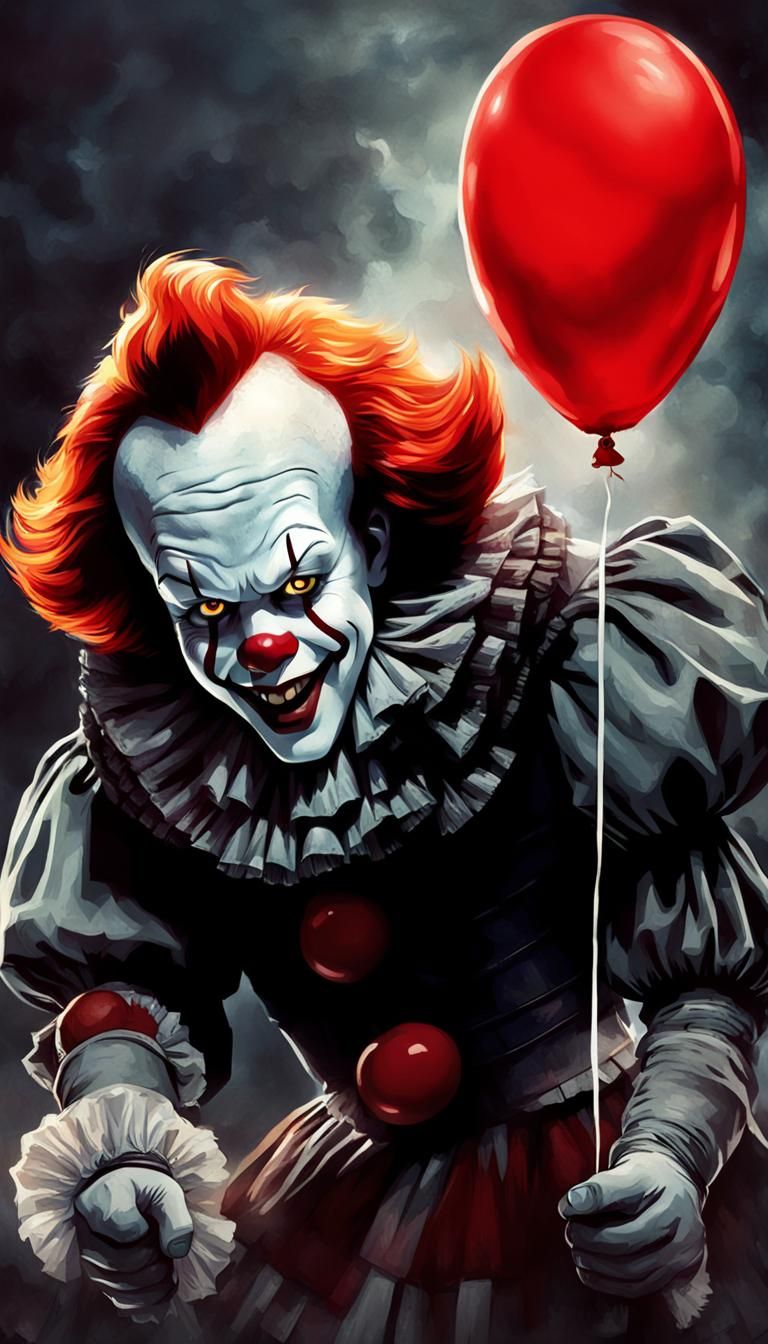 Pennywise Clown with Red Balloon