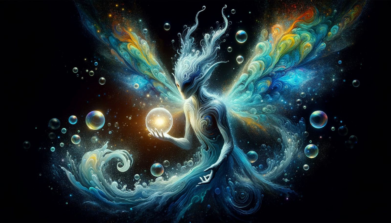 Mesmeric Water Sprite in Dreamy, Late 19th-Century Fantasy S...