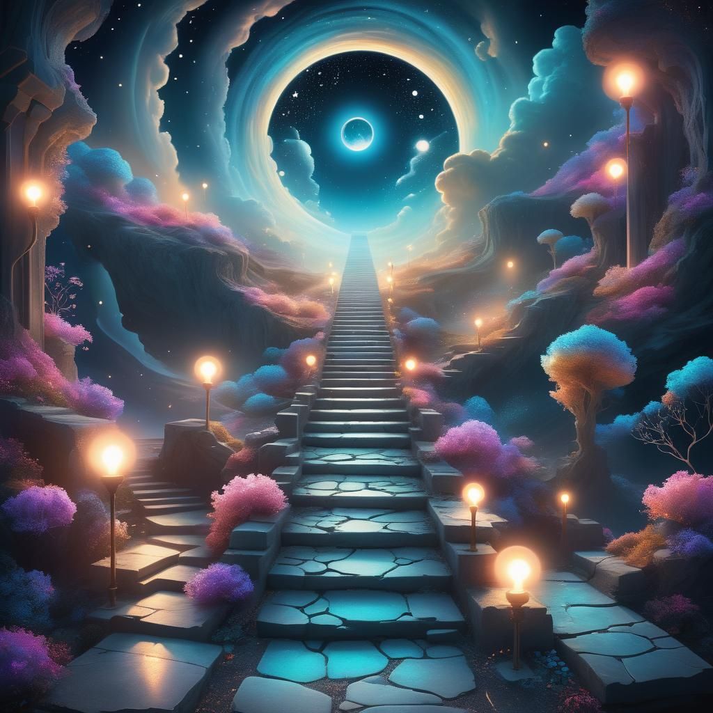 Ethereal Cosmic Dreamscape with Volumetric Lighting