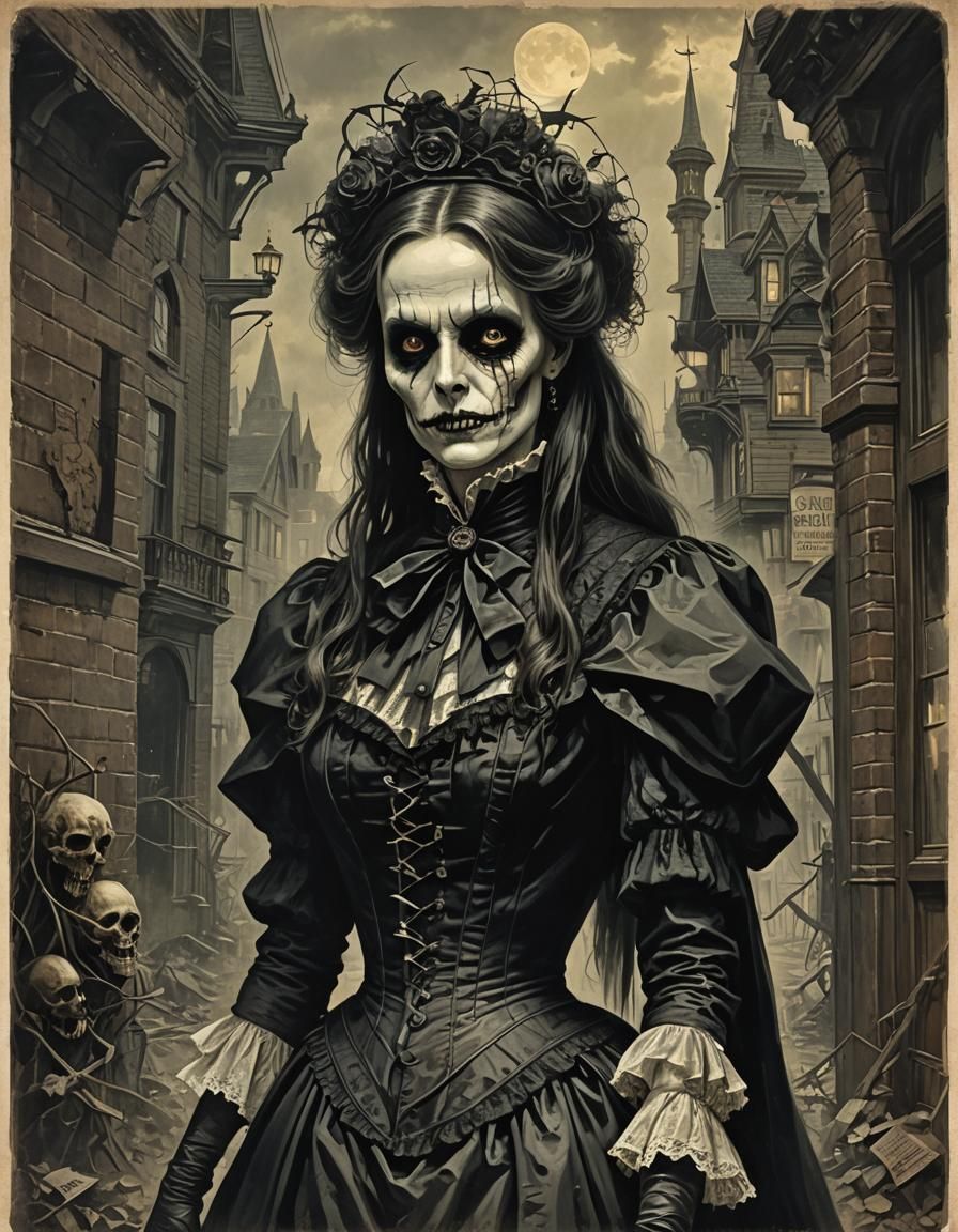 Sinister Victorian Horror Advertisement in Gothic Style