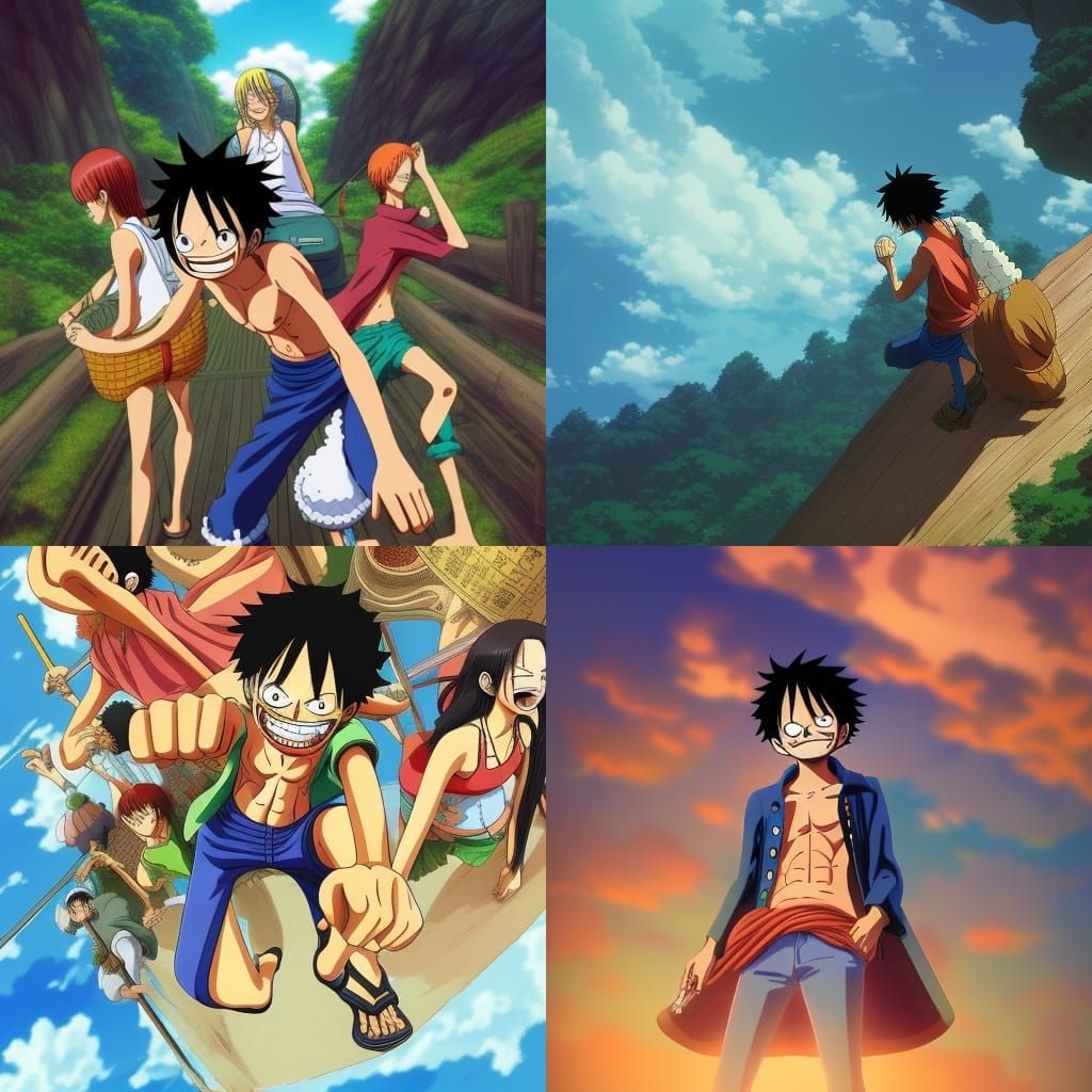 One Piece in Studio Ghibli Style, Anime Key Visual