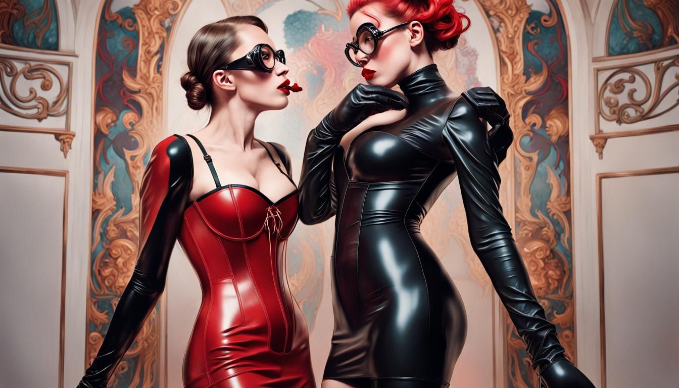 Dark Fantasy Domina in Latex: Hyperrealistic Concept Art