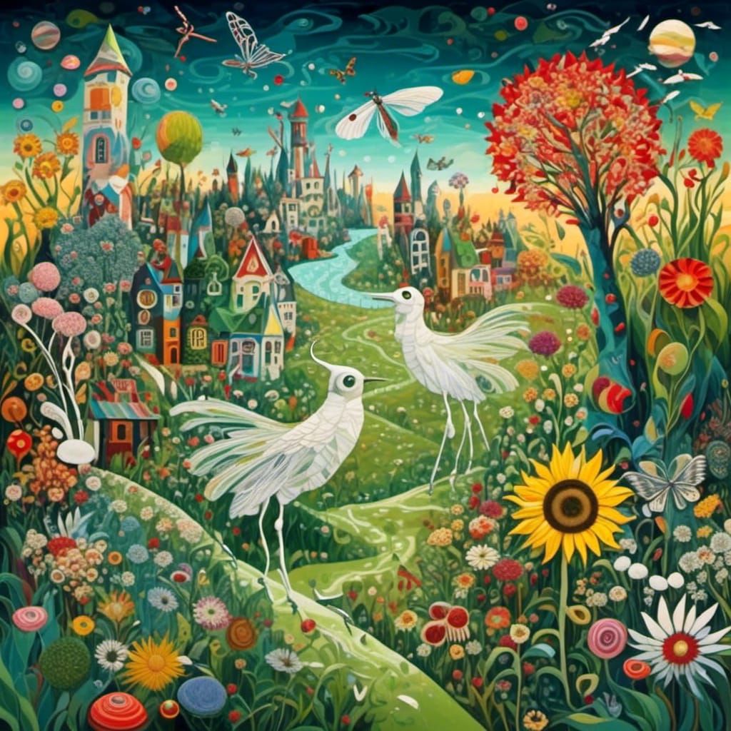 Surreal Candy Dreamscape with Winged Fairy