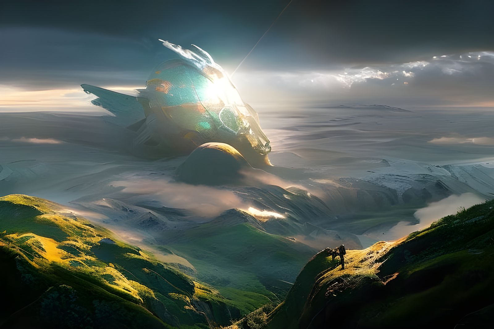 Deconstructed Brain in Industrial Style Digital Art