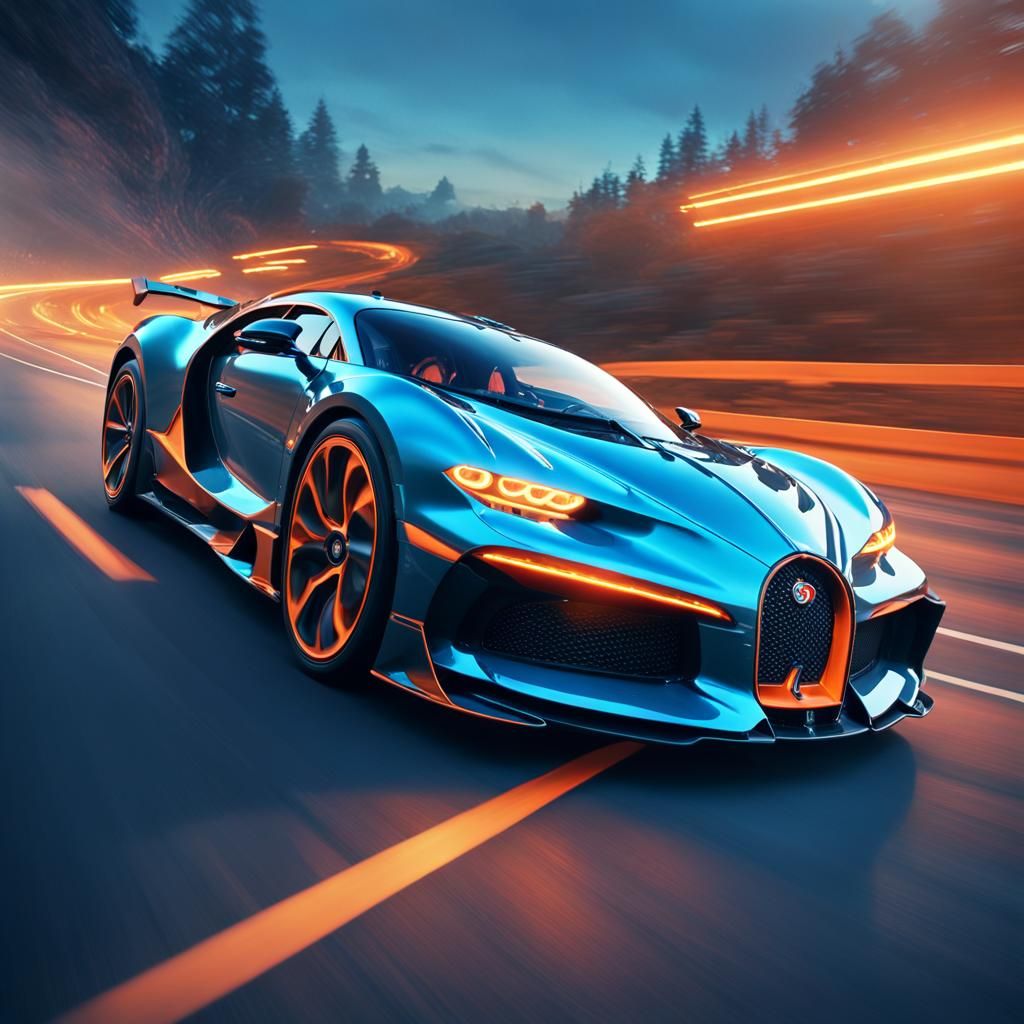Bugatti Divo Speeding: Fantasy Car Art