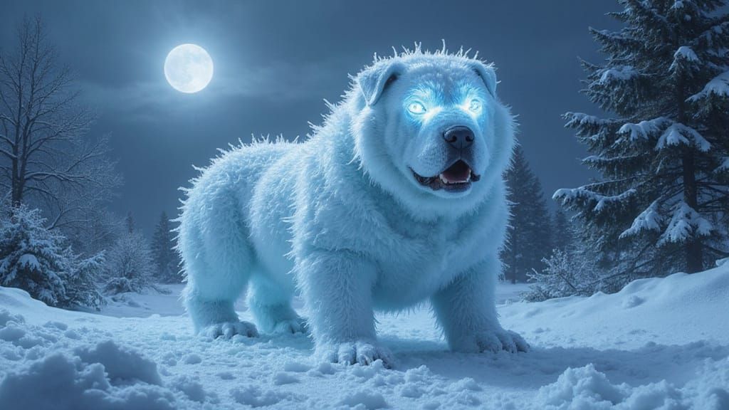 Frostbite the Snowman: Menacing Ice Dog Guardian