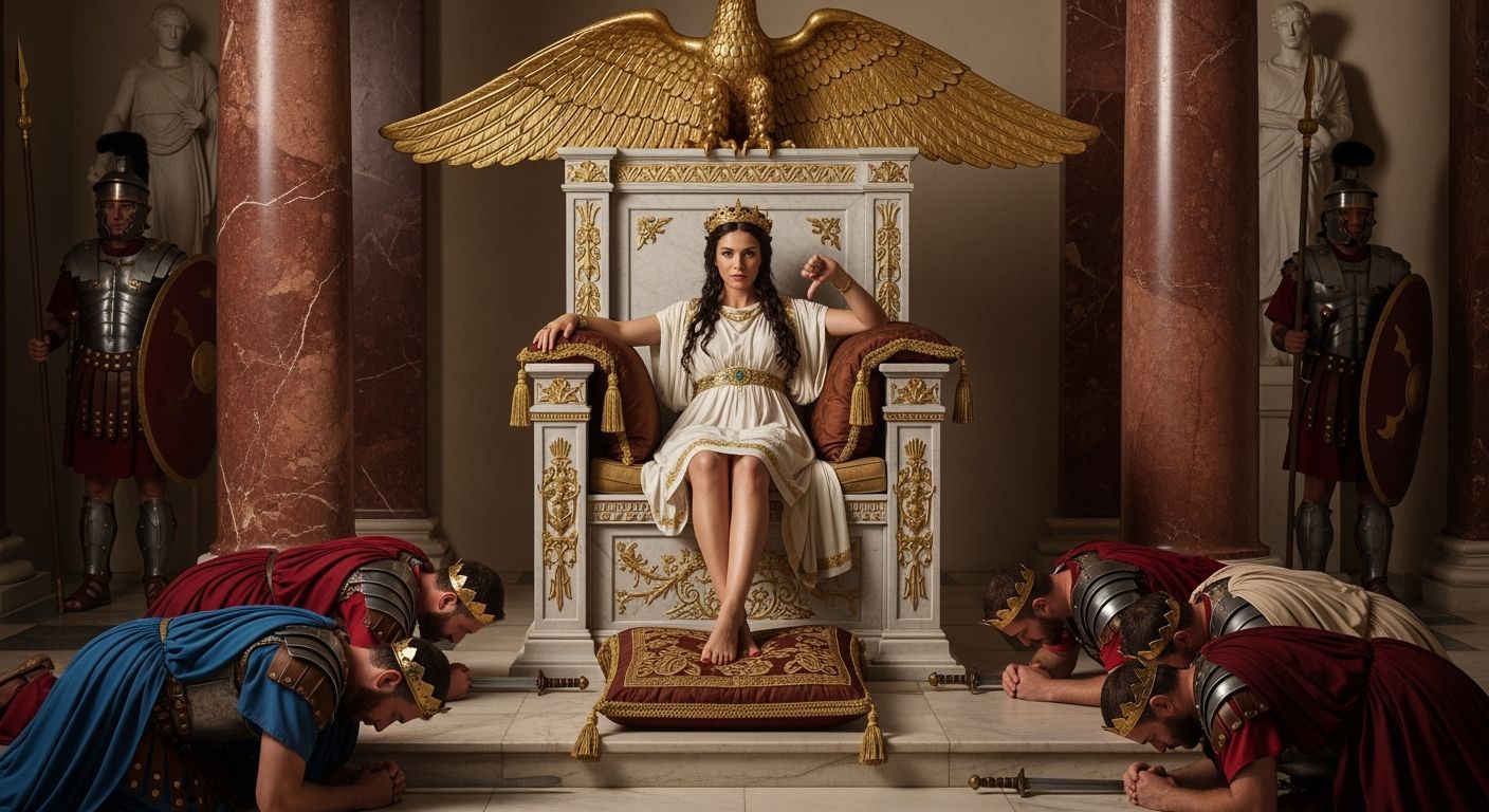 Empress Messalina on Her Emerald and Gold Throne