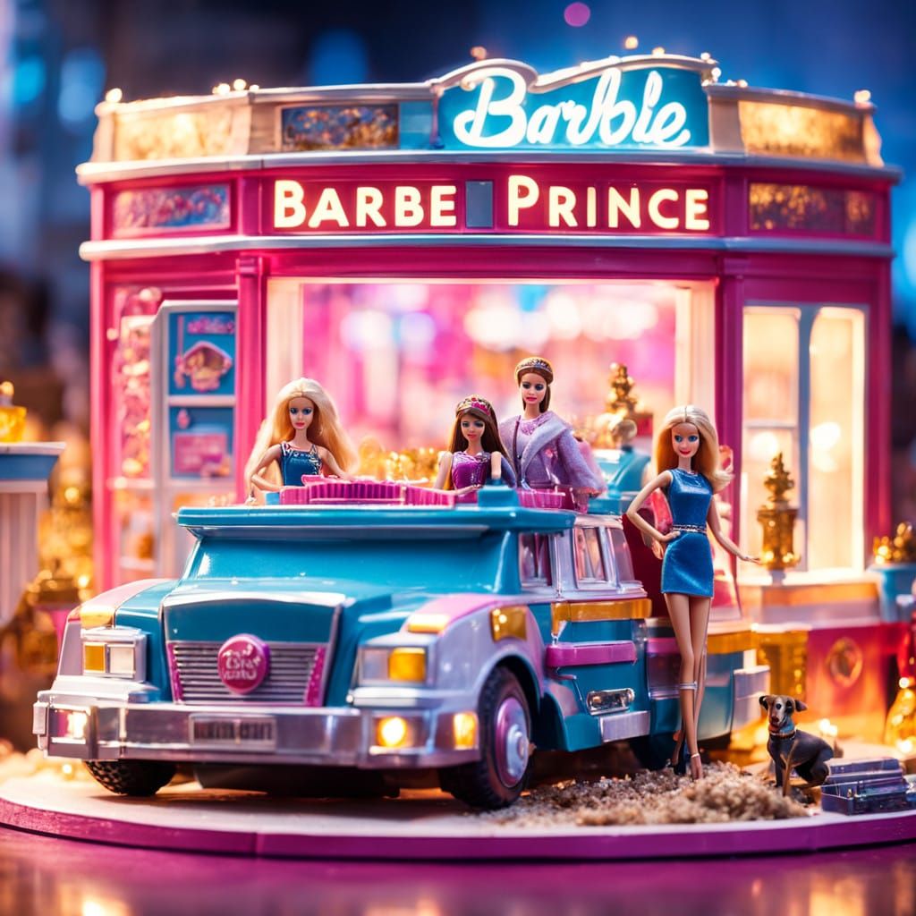 Barbie Princess Cinema Scene with Dreamhouse