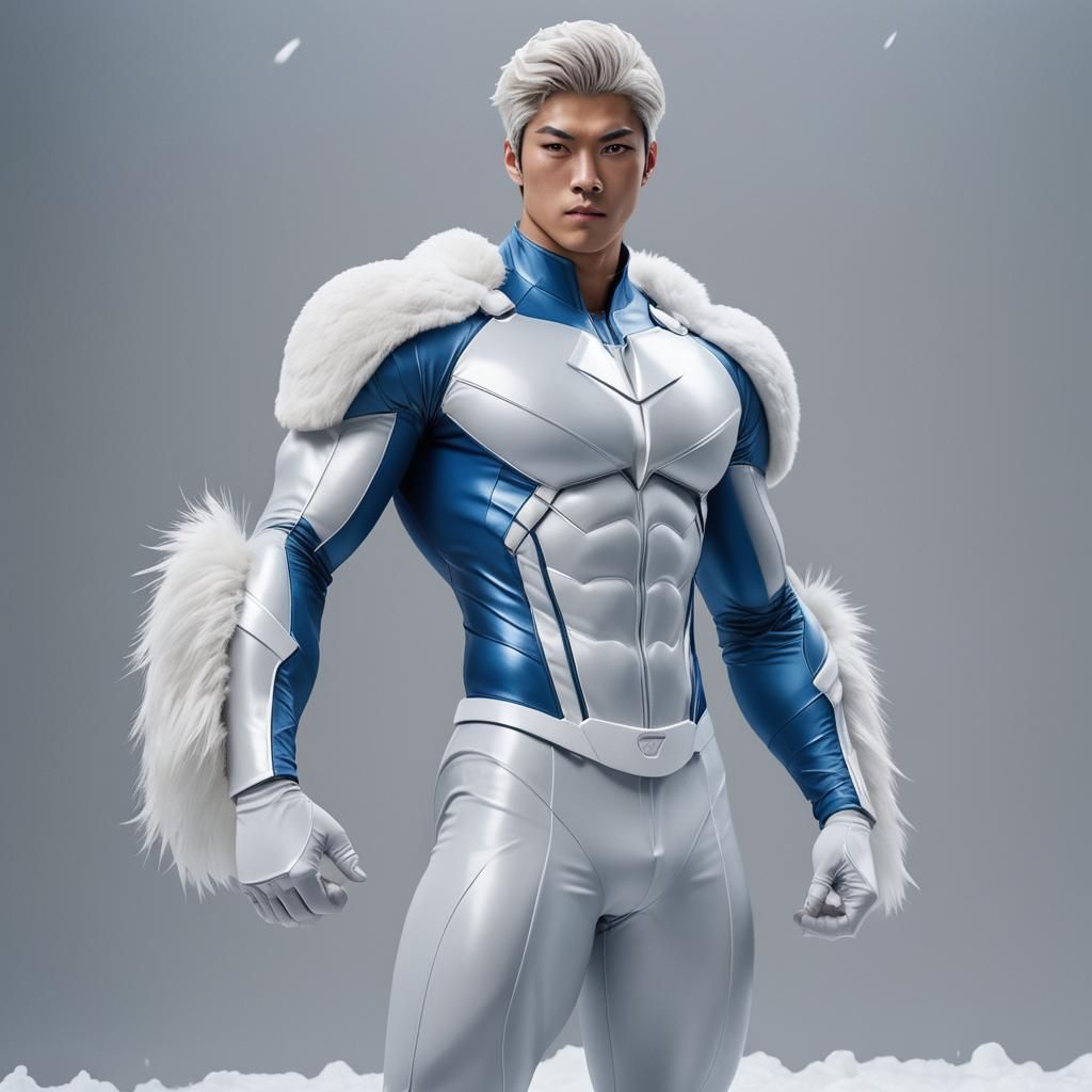 Japanese Superhero Portrait in Digital Art Style