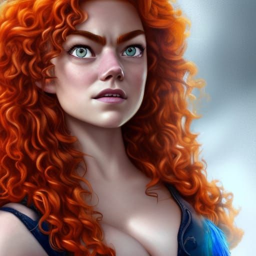 Ginger Haired Woman Portrait in Art Nouveau Style