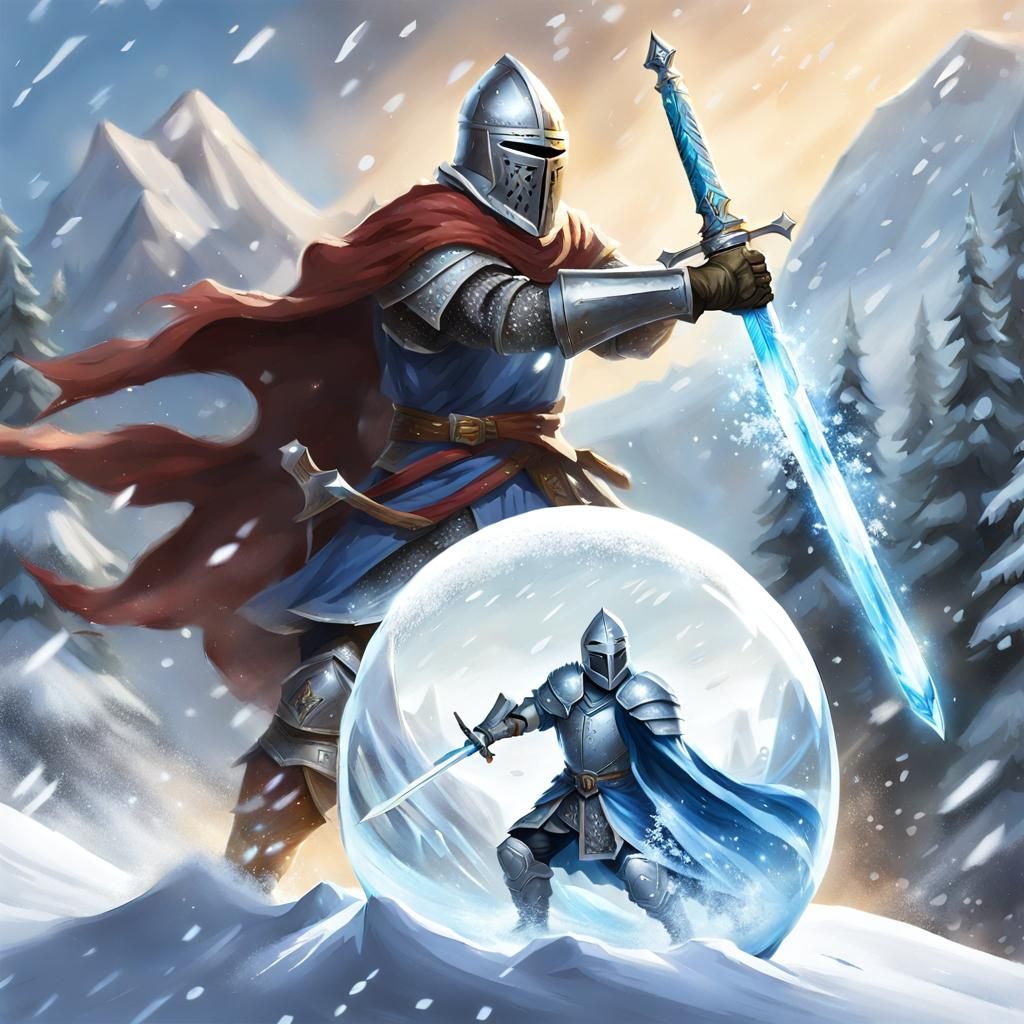 Wizard Freezing Knight with Snow Globe