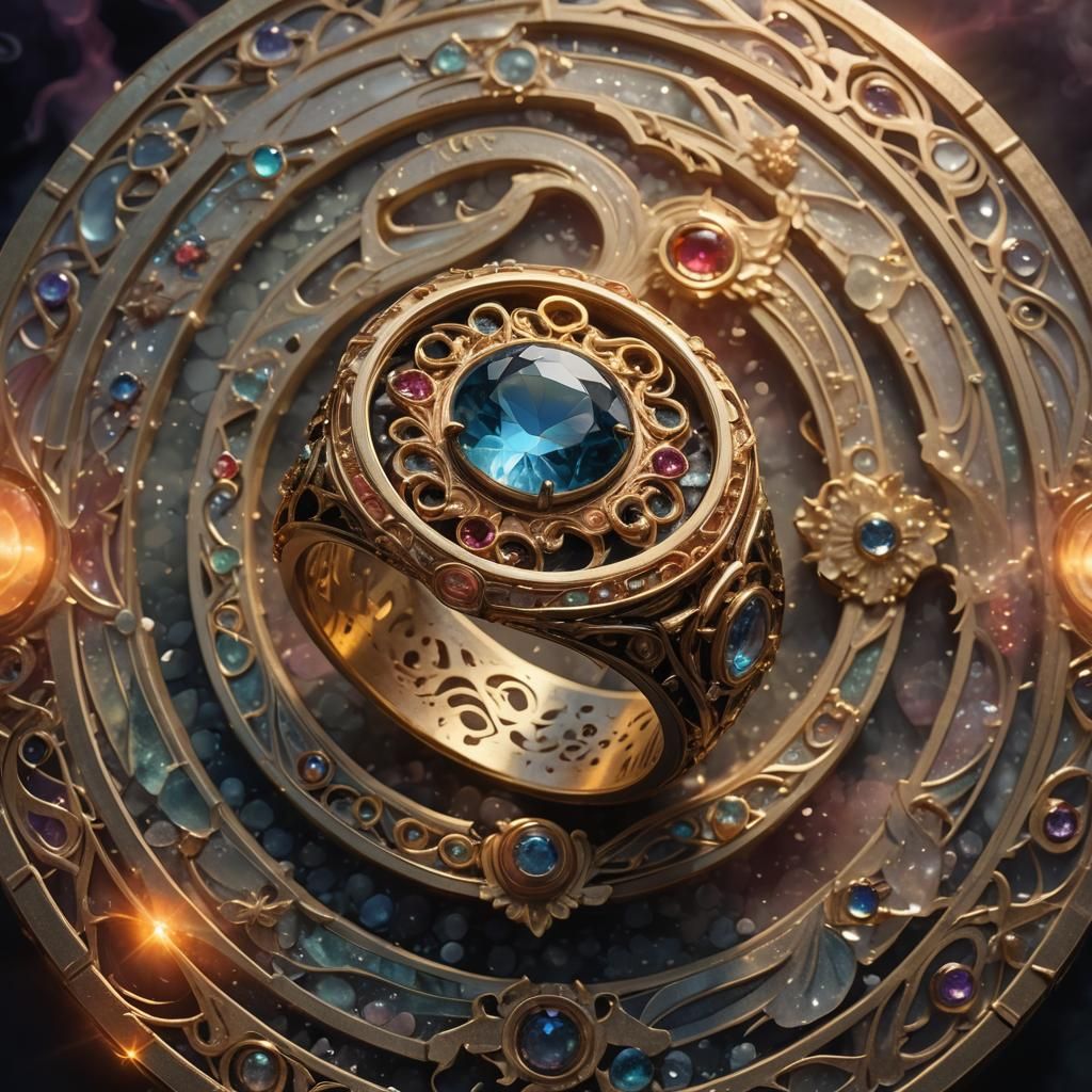 Glowing Ring of Resistance in Art Nouveau Style