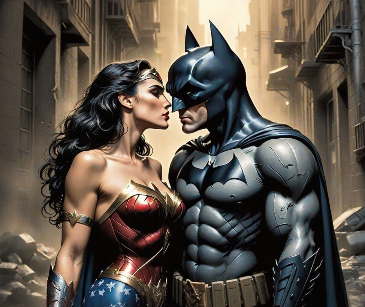 Batman and Wonder Woman Kiss in Gotham