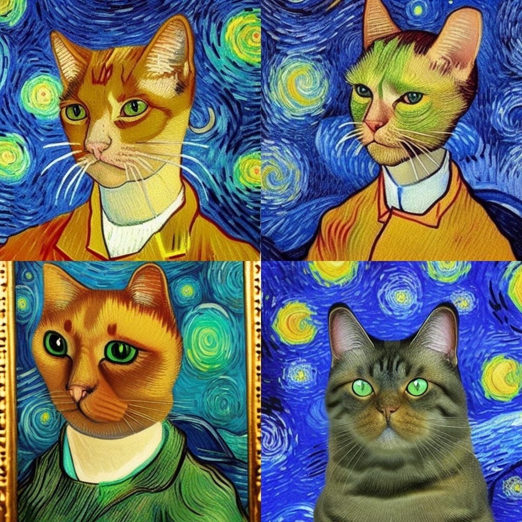 Cat in Van Gogh Style