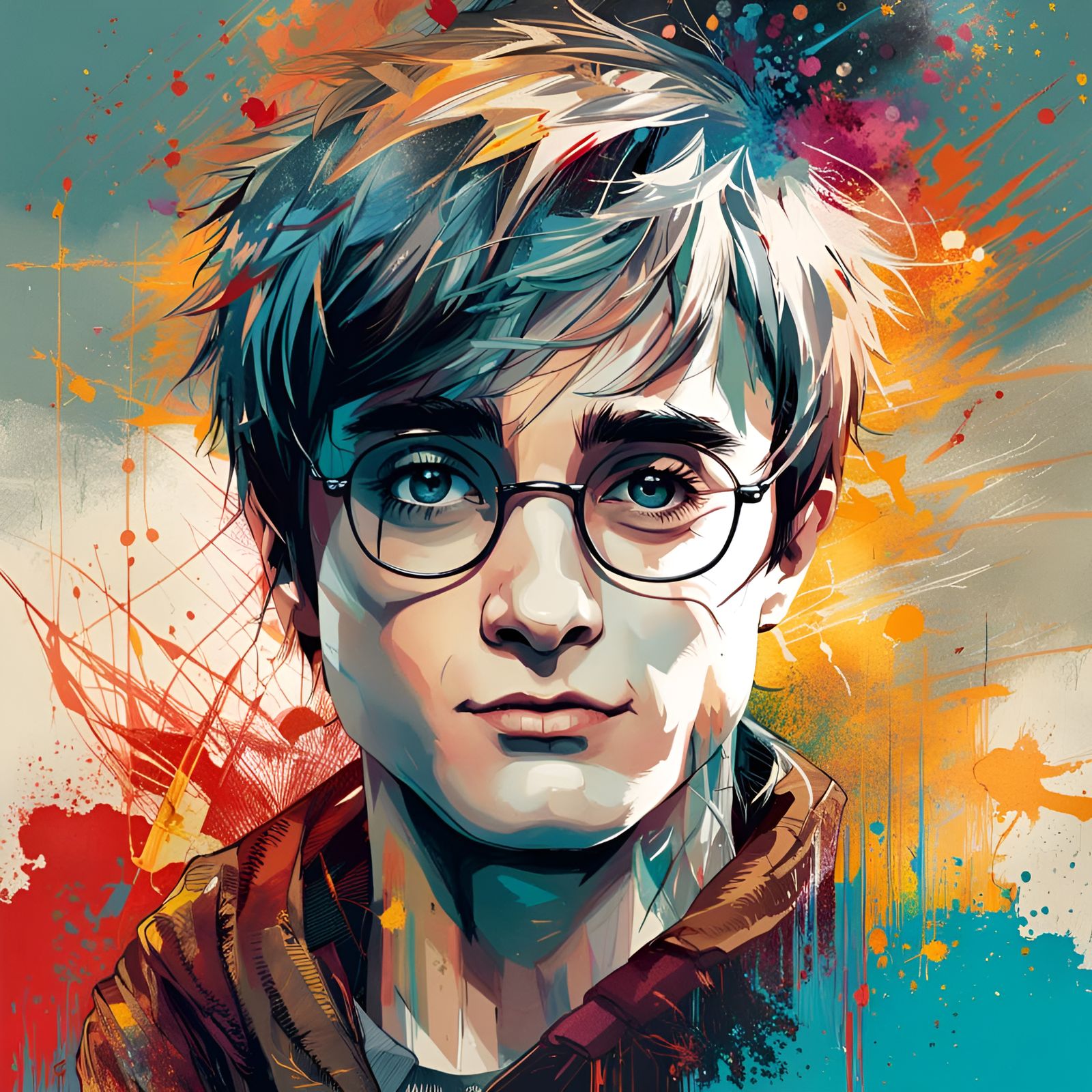 Lizard Harry Potter Portrait in Digital Art Style