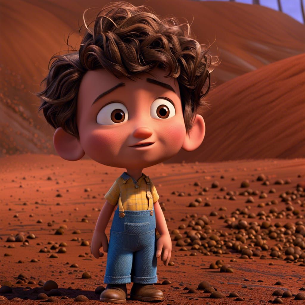 Cinematic Mud and Hair in Pixar Style