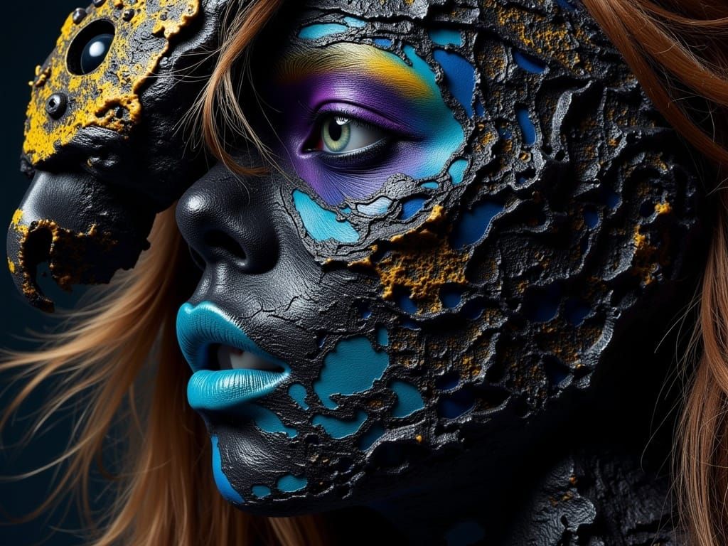 Vibrant Abstract Dreamscape with Detailed Textures