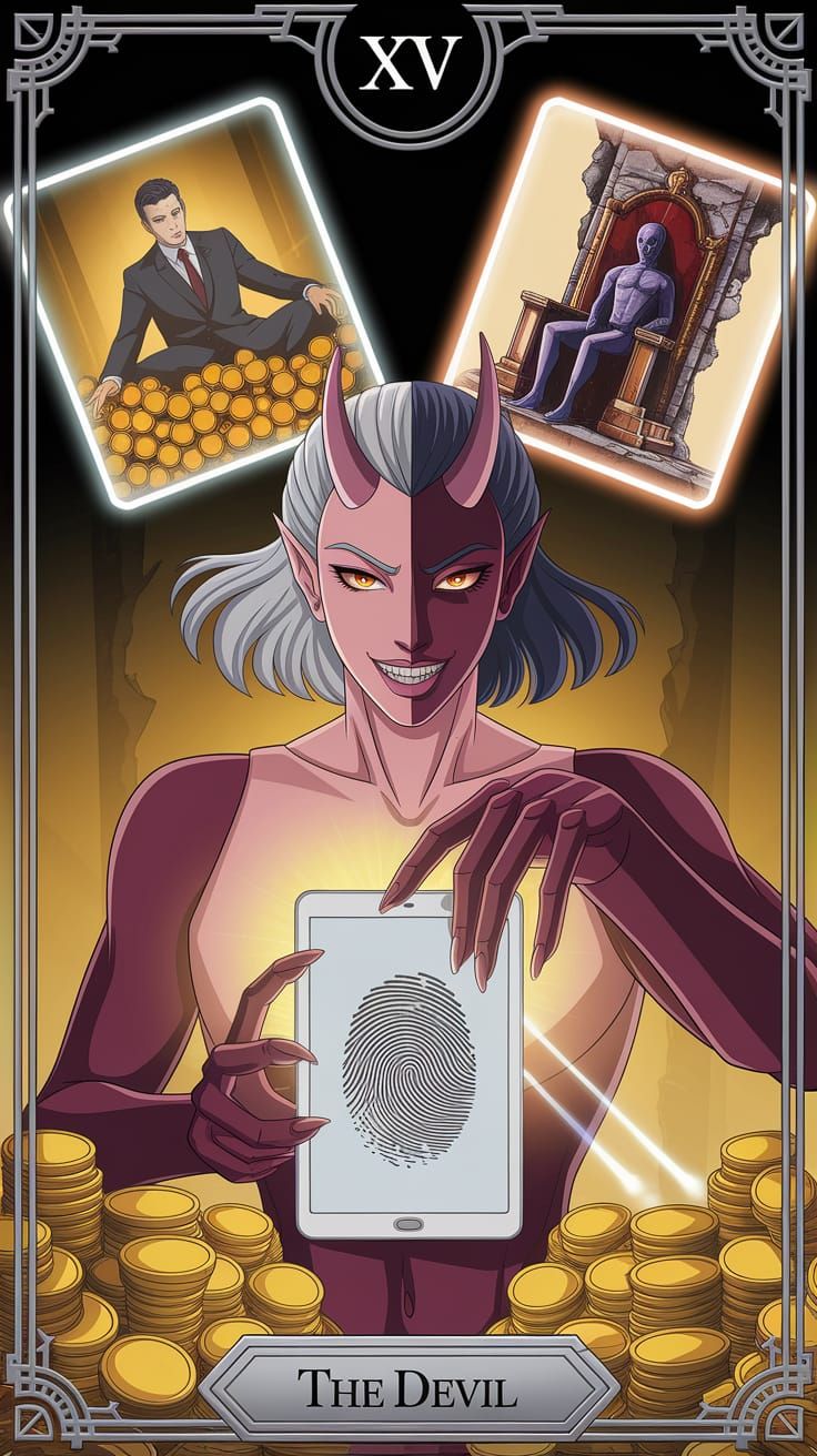 Anime Tarot Card: The Devil in Silver Frame