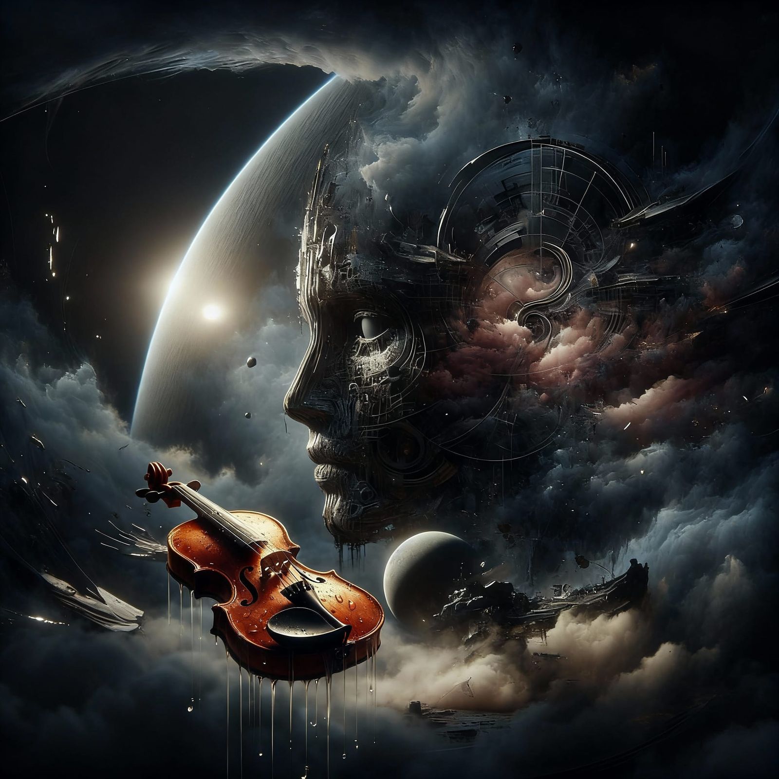 Violin Flying in Cosmic Space