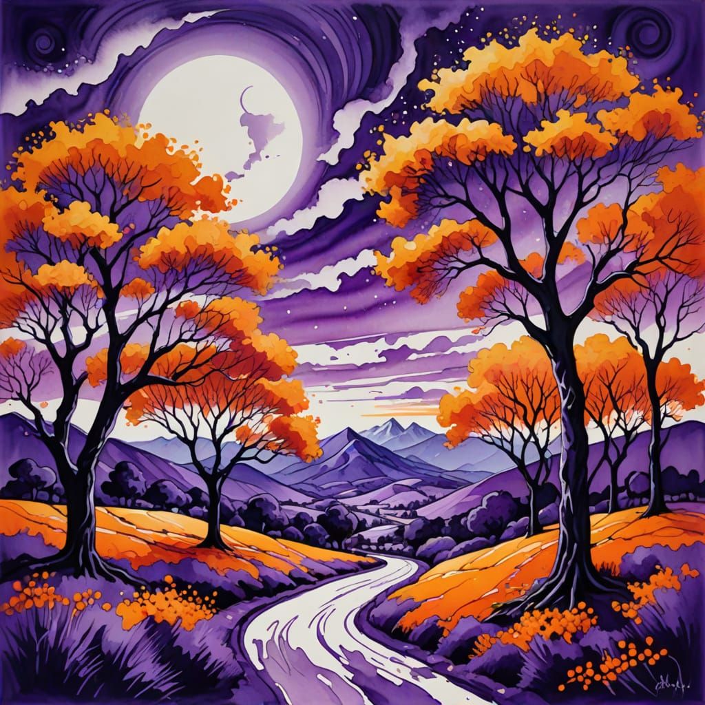 Landescape - Purple & Orange