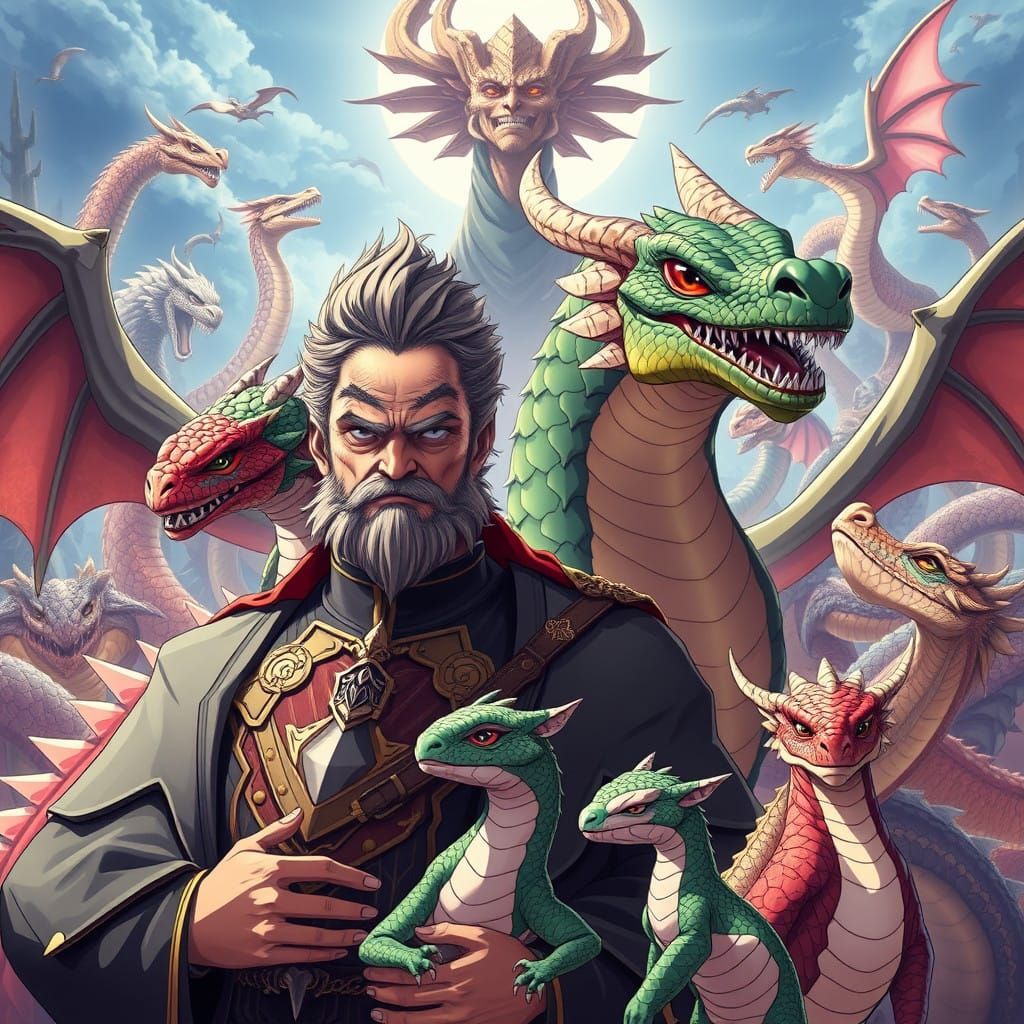 Regal Dragon Family with Cel-Shaded Vibrance