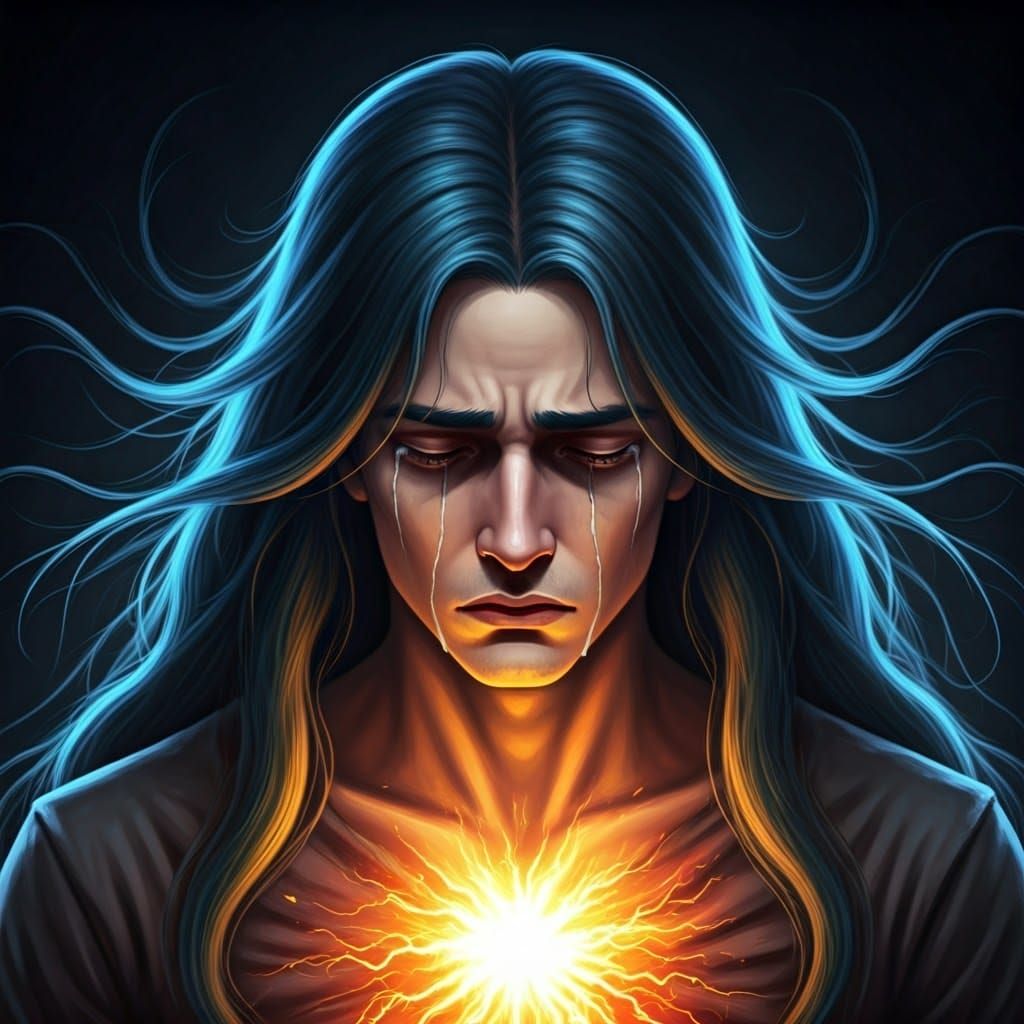 Emotional Man's Heart Explodes with Energy