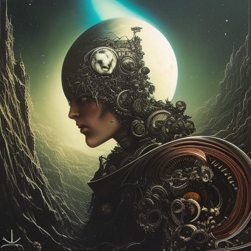 Saturn's Dark Transformation: Hyper-Detailed Fantasy Art