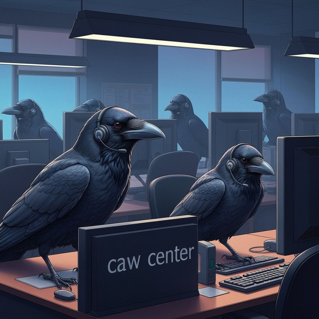 Crows Operate Bustling Caw Center in Photorealistic Digital ...