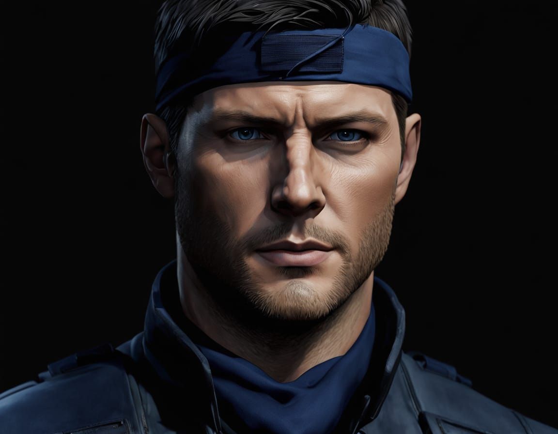 Jensen Ackles as Cyberpunk Solid Snake from Metal Gear Solid