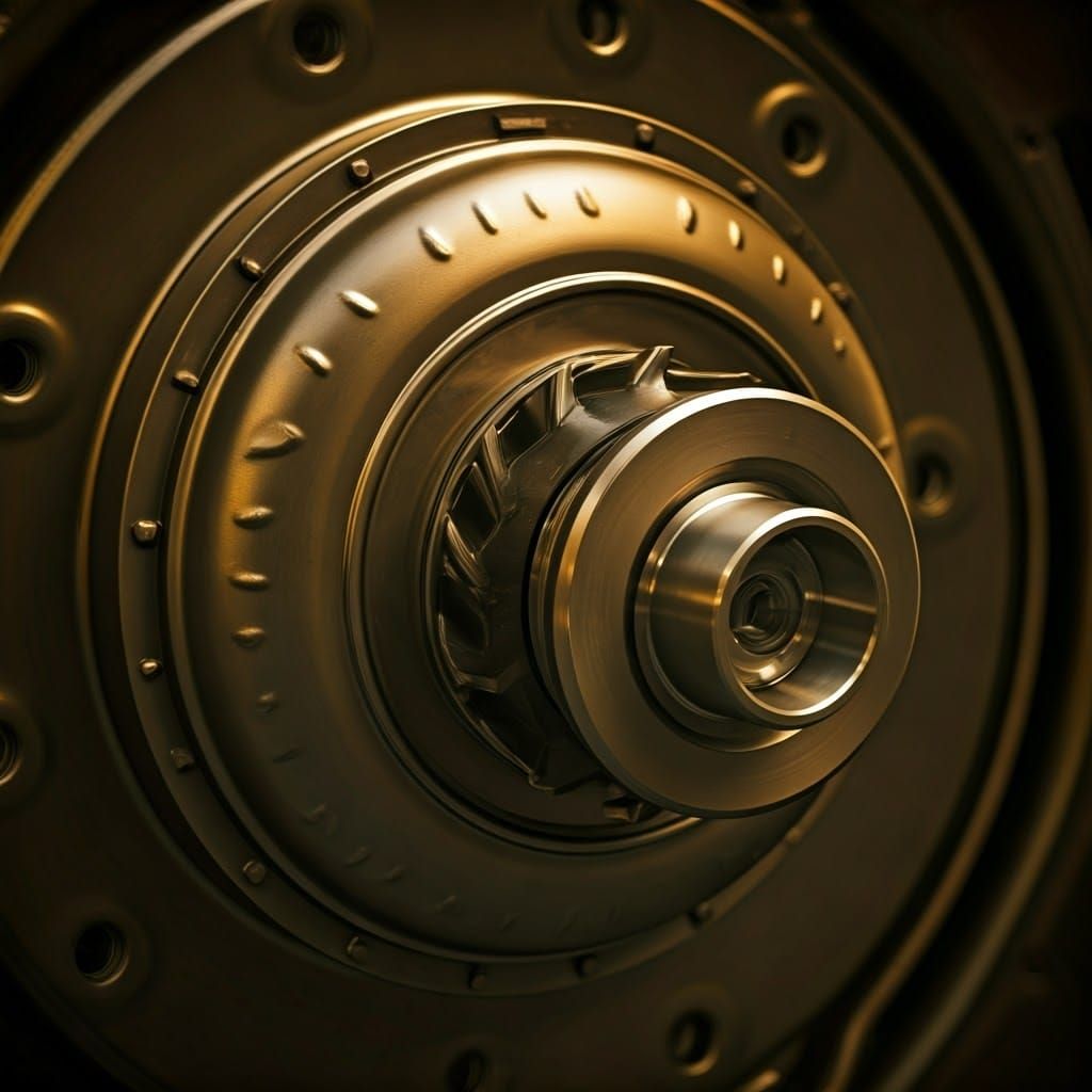 Torque Converter Close-Up in Industrial Futuristic Style