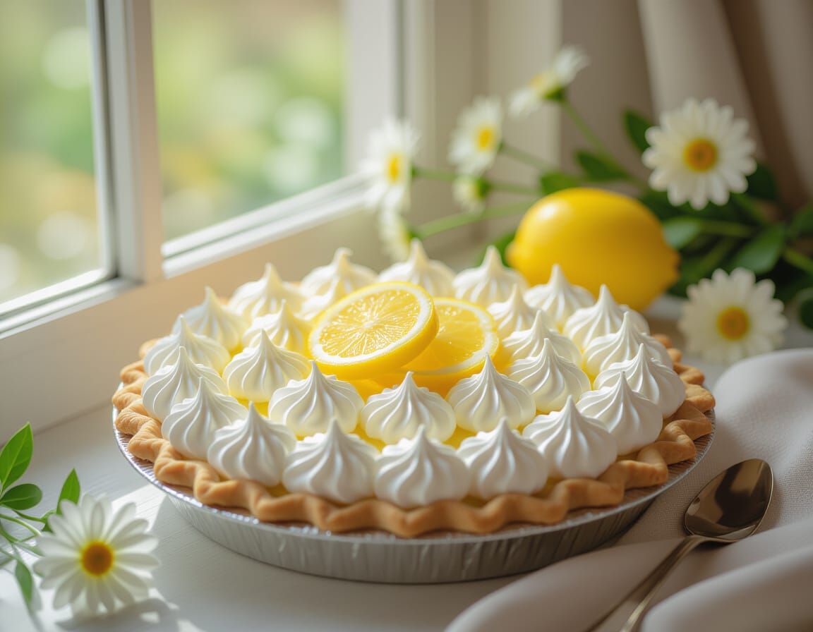Delicious Lemon Pie with Meringue: Professional Photography