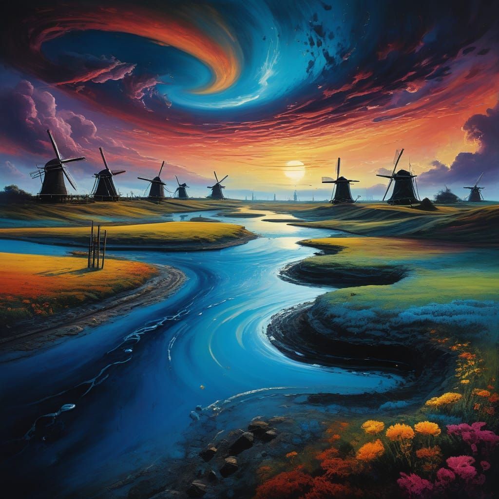 Whimsical Windmill Planetarium in Vibrant Pastels