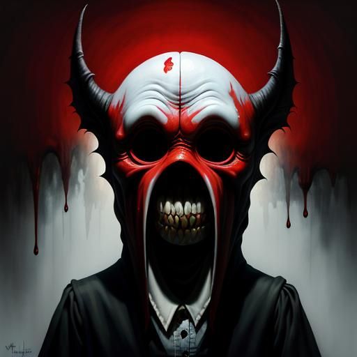 Gigantic Faceless Creature with Red Hand