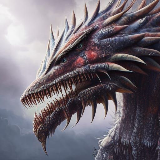 Terrifying Symmetrical Monster in Hyperrealistic Watercolour...