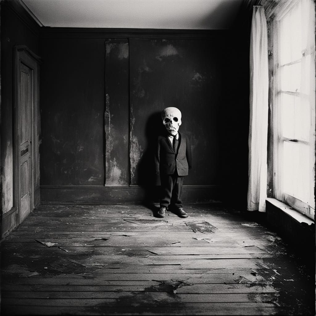 Moody Film Noir Still in High Contrast Black and White