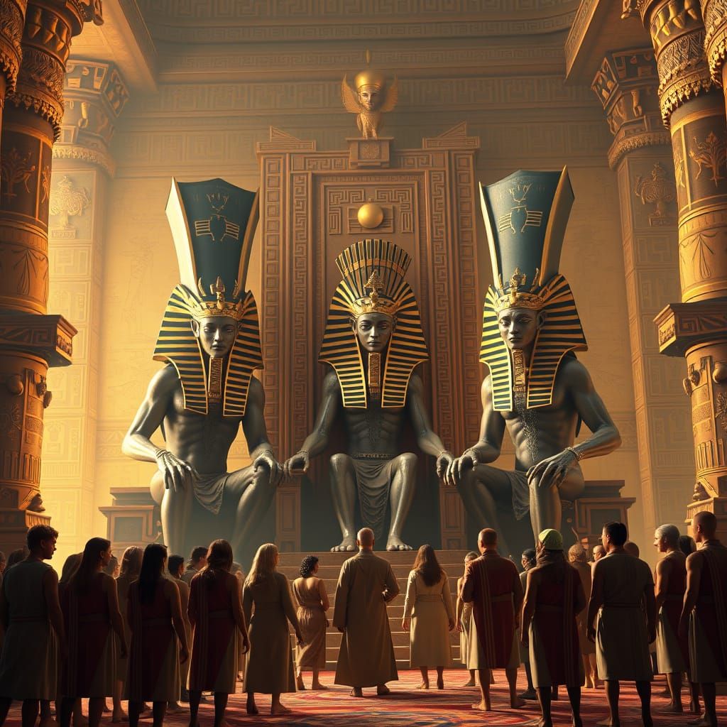 Egyptian Aliens Give Audience to Awestruck Humans in Ancient...