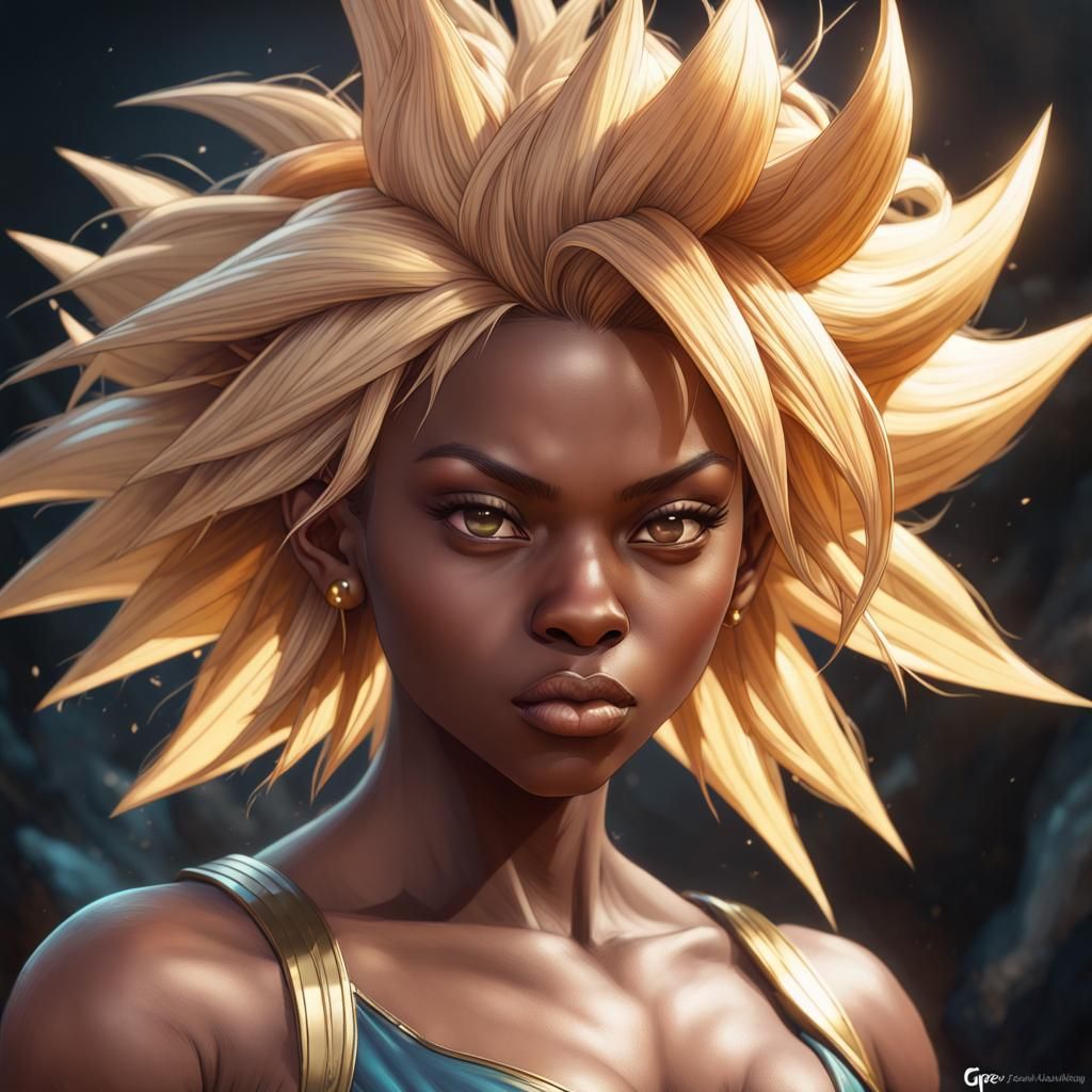 Black Female Super Saiyan Fairy Portrait