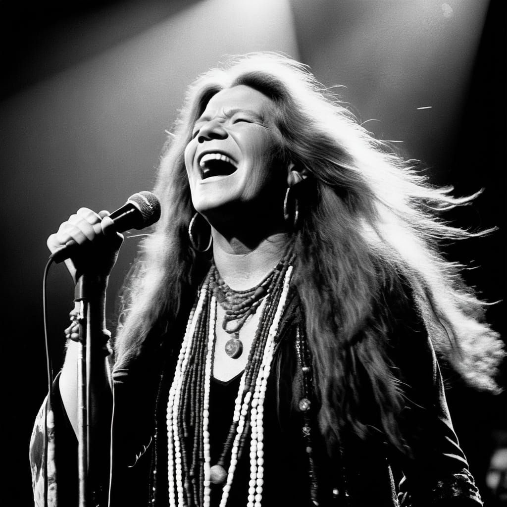 Rock Goddess in Psychedelic Stage Lights