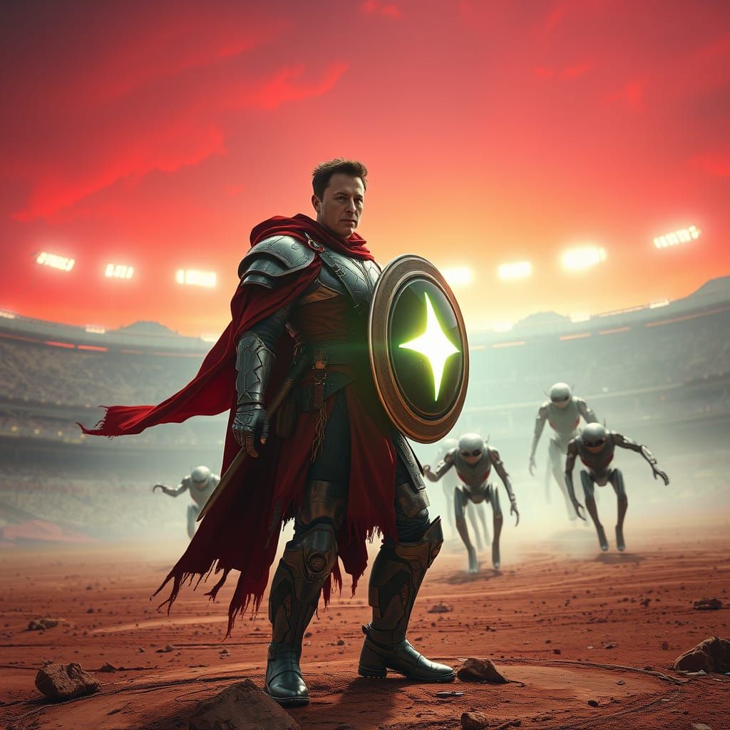 Martian Warrior in Cyberpunk Style