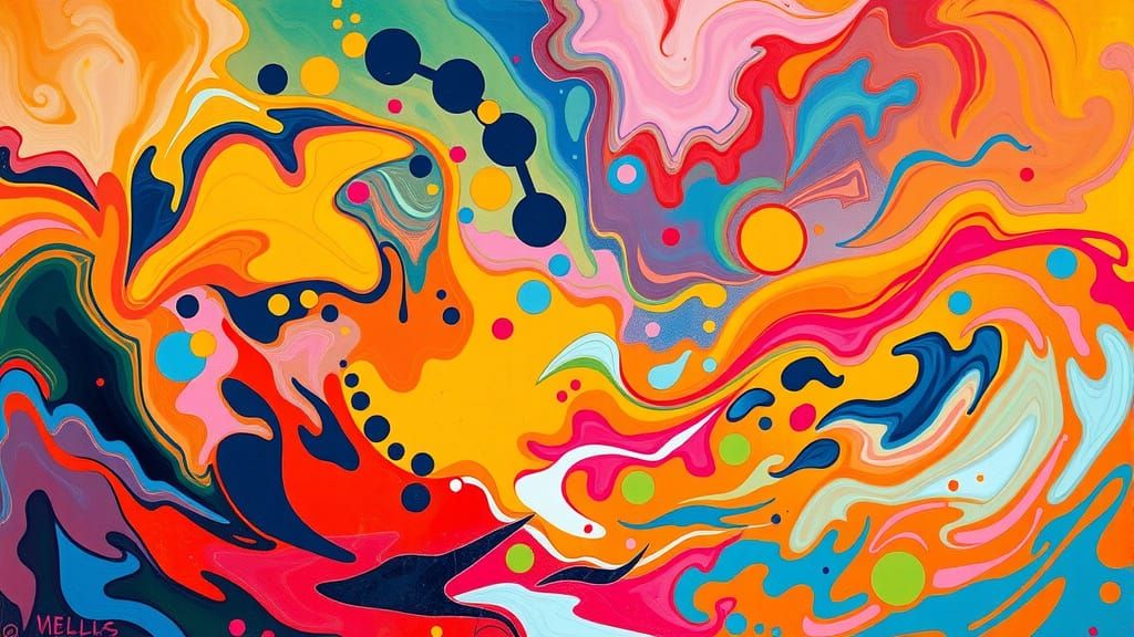 Abstract Vibrant Colors Swirling in Dynamic Styles