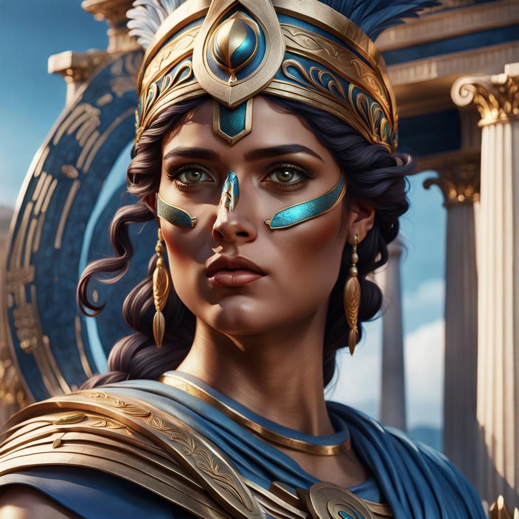 Athena: Hyperreal Portrait of a Greek Goddess