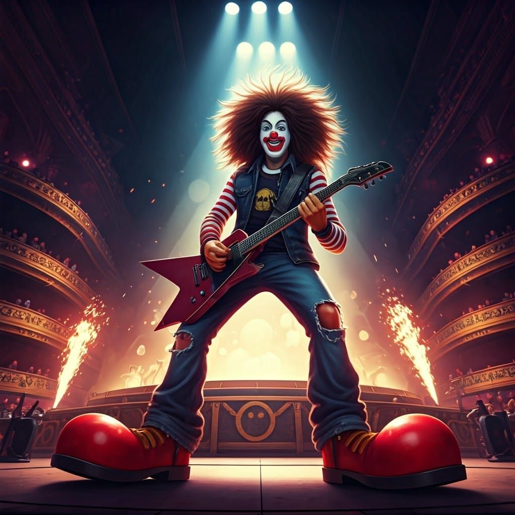 Rockstar Ronald McDonald Concept Art in Cyberpunk Style
