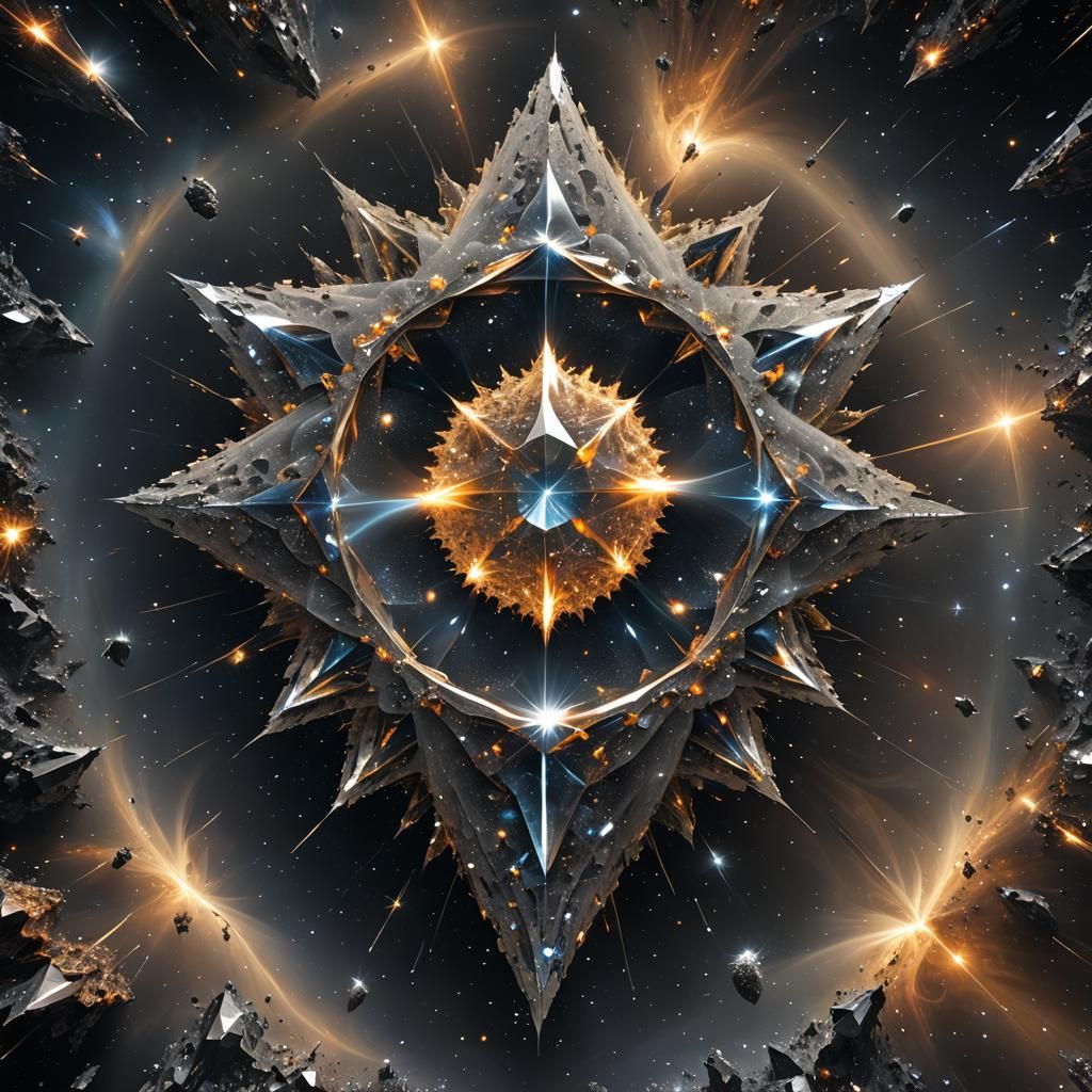Diamond Fractal Implosion into Cosmic Dust