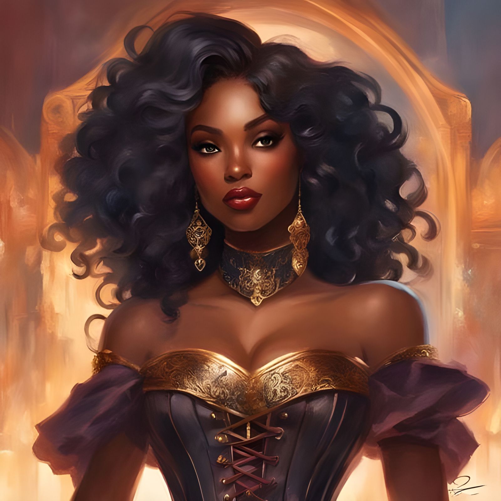 Beautiful Woman in Corset Portrait