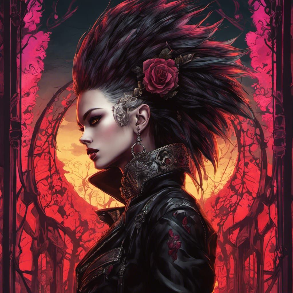 Punk Vampire in Anime Style by Android Jones