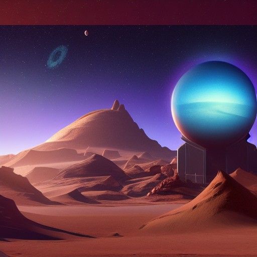 Surreal Space Desert Matte Painting in Deep Color