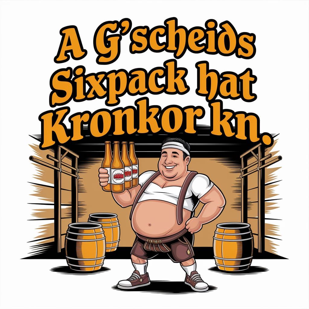 “A g’scheids Sixpack hat Kronkorkn.”