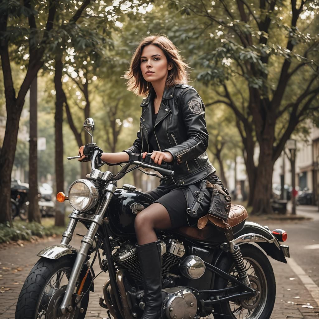 Biker Chick on Motorbike: Professional Photography
