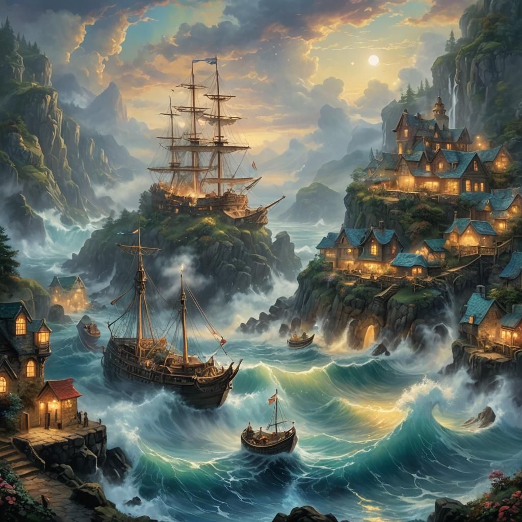 Ethereal Children of the Sea in a Dreamscape